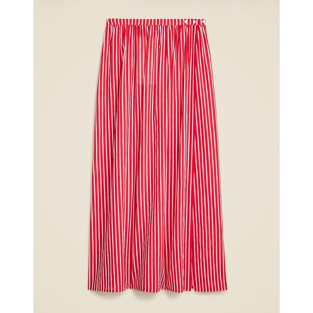 J. Crew Cotton voile beach skirt in stripe Red